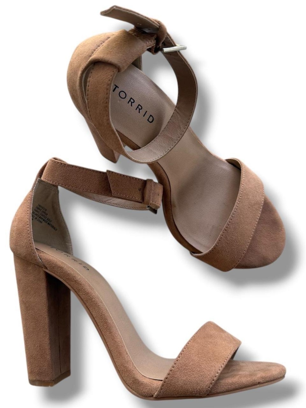 torrid Tan Suede Ankle Strap Block Heels